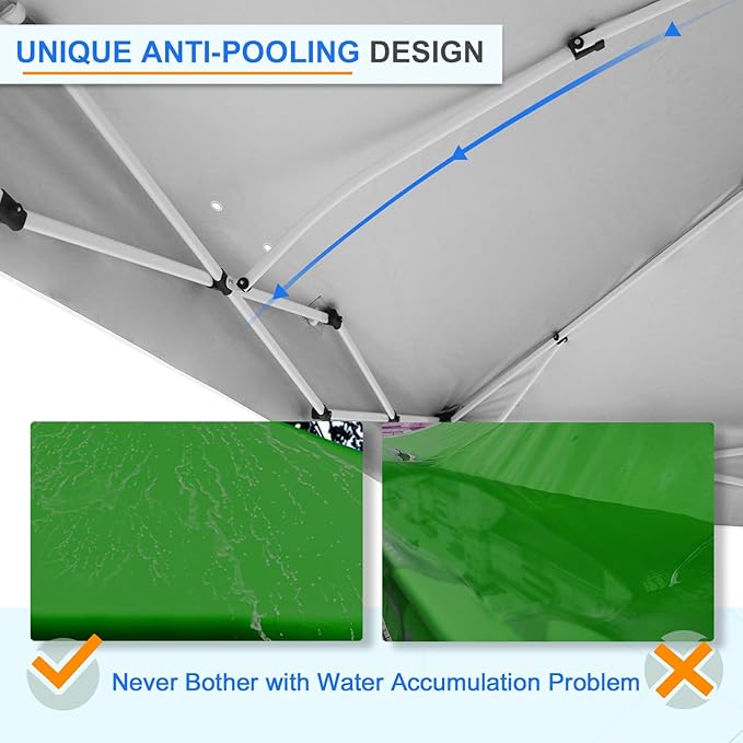 EAGLE PEAK Pop Up Canopy Tent with 1 Sidewall, Easy Setup Event Tent, Outdoor Sun Shade, Wheeled Carry Bag, Stakes and Guy Ropes, Instant Canopy 12x12, Green