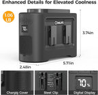 14500mAh Portable Waist Fan Clip On Belt- Rechargeable Battery Operated,Max 40H Cooling,5 Speed 14600RPM,Dual Air Vent, Hands-free Shirt Neck Fan With Light for Outdoor Jobsite Camping Traveling