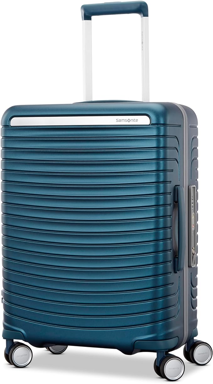 Framelock Max 21” Carry-On Hardshell Zipperless Luggage - Highly Secure Integrated Eazylock™ Mechanism - RightHeight™ Adjustable Handle System - 360° Spinner Wheels - Airline Approved - Emerald Teal