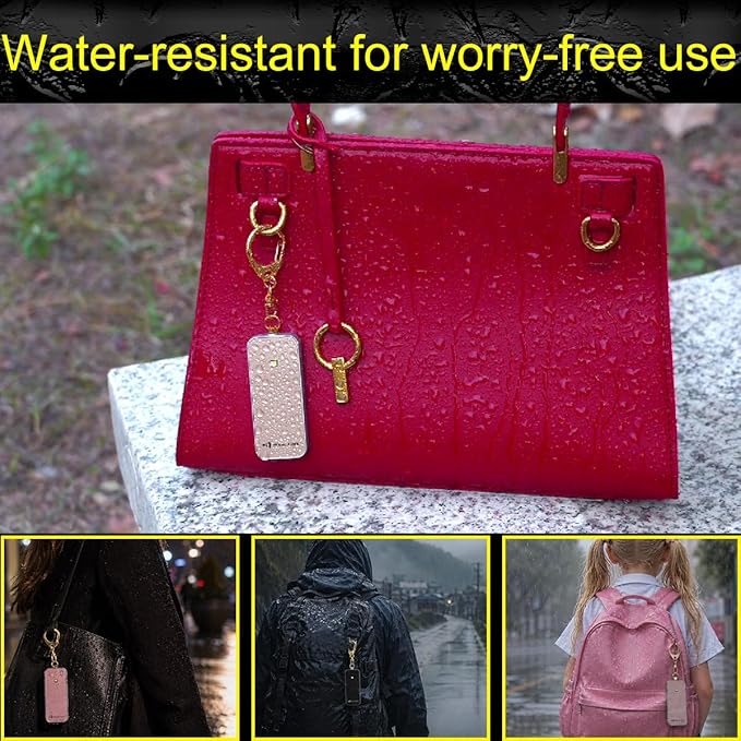 Ultrathin Personal Alarm Rainproof Ultra-Lightweight (0.8 oz) Bulky-Free Keychain Siren for Women, Students Safety. SOS Emergency 130db Hiking Alert Strobe Light. Replaceable Battery. Rose Gold