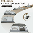 Naturehike Cape 4/6/8 Person Camping Tent, 60S Easy Setup Instant Tent Pop up Tent, Waterproof Large Tall 6/8 Person Tents for Camping, Car Camping