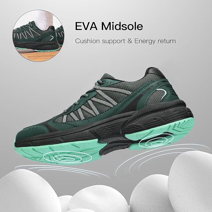 Kricely Men's Trail Running Shoes Non Slip Hiking Shoes Tennis Shoes Fashion Sneakers Workout Footwear