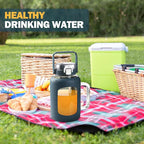 BLUEGO Water Bottle 64 oz Tumbler with Lid and Straw, Glass Water Bottle with Straw, Water Tumbler with Handle Half Gallon Water Jug Large Waterbottle for Daily Water Intake, BPA Free, Dark Blue