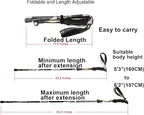 Aluminum Collapsible Ultralight Travel Trekking Hiking Pole for Men and Women (Fits 5'3" - 6'2")
