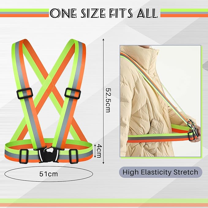 Hercicy Reflective Running Vest Reflective Running Shirt with Safety Straps High Visibility Construction Vest for Night Cycling Hiking Jogging Dog Walking