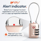 TSA Accepted Luggage Travel Lock, Set-Your-Own Combination Lock for School Gym Locker, Luggage Suitcase Baggage Locks, Filing Cabinets, Toolbox, Case (Titanium, 1 Pack)