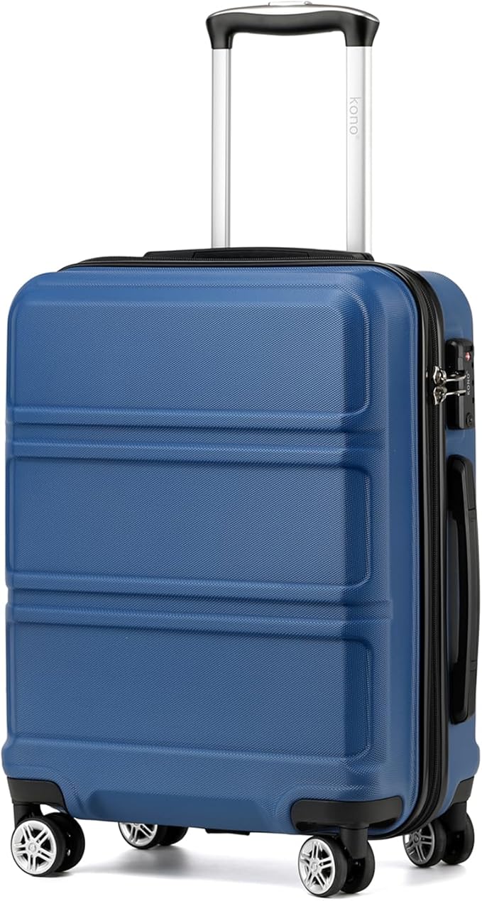 Kono 20" Carry on Luggage Lightweight with Spinner Wheel TSA Lock Hardside Luggage Durable Small Carry on Suitcase Navy