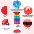 2 Pack Portable Telescoping Stools Collapsible Stool with Cushion,Retractable Foldingstool Max Load Capacity 400lbs, Portable Collapsible Stools for Camping Hiking Outdoor BBQ Rainbow-Red