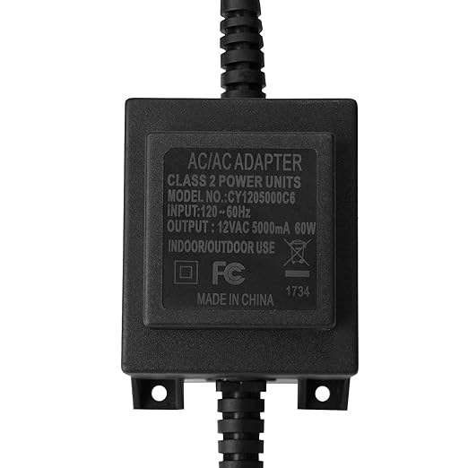 AGPtEK Voltage Converter Transformer 110/120V to AC 12V/5A, 60-Watt Waterproof Power Supply Converter for Swimming Pool Light, Water Pump, Outdoor Light, Spotlights