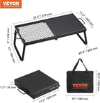 VEVOR Folding Campfire Grill, Heavy Duty Steel Mesh Grate, 22.4" Portable Camping Grates Over Fire Pit, Camp Fire Cooking Equipment with Legs Carrying Bag, Grilling Rack for Outdoor Open Flame Cooking