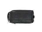 10" Premium Leather Toiletry Travel Pouch With Waterproof Lining | King-Size Handcrafted Vintage Dopp kit By Aaron Leather Goods (Jade Black)