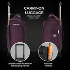 Briggs & Riley Cabin Spinner - Carry On Luggage for Travel, Suitcases with Wheels, Softside Rolling Bag for Men & Women, Fits Under Plane Seat, Interlocking Handle - Baseline Collection, Plum