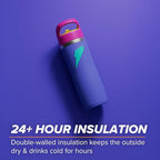 Gatorade 'Overtime' 22oz Stainless Steel Water Bottle, Straw Cap, Purple/Pink