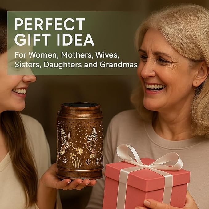 2Pcs Hummingbird Solar Lantern, Outdoor Yard Decorations Lamp Waterproof Metal Garden Patio Decor Hanging Lights for Birthday Mothers Day Women Mom Grandma Sister Friend Daughter Christma Gift Idea