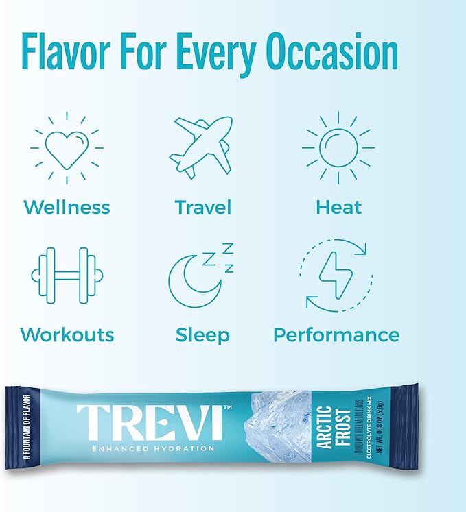 TREVI™ Sugar Free Electrolytes - Drink Mix Hydration Powder Packets - 28 Count - Arctic Frost