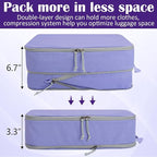Extra Large Compression Packing Cubes for Travel Essentials, 2 Set Expandable Travel Cubes for Packing Compression Bags Luggage Suitcase Organizer, Purple