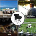 Folding Camping Chair, Portable Outdoor Backpacking Chair for Fishing, Hiking, Picnic, Camping, Beach, Lawn, Concert, Ultralight Compact Camping Chair with Carry Bag, 23"D x 14.2"W x 14.2"H (Black)