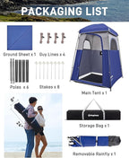 KingCamp Shower Tent, Portable Privacy Tent Outdoor Camping 1/2 Room Toilet Tents with Shower Bag & Dressing Room for Beach, Camping & Hiking