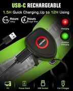 Zacro LED Reflective Sash Light Up Vest for Night Walking with 5 Colors & 4 Light Modes, Rechargeable High Visibility Neon Safety Gear for Men Women Dog Walking