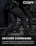 CQR Men's Flex Ripstop Tactical Pants, Water Resistant Stretch Cargo Pants, Lightweight EDC Hiking Work Pants