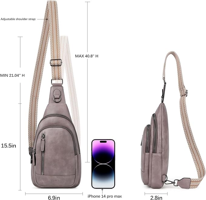 CLUCI Crossbody Bags for Women Men,Leather Sling Bag Cross Body Backpack for Woman Gifts for Women Birthday Unique