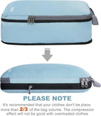BAGAIL 4 Set/6 Set/8 Set Compression Packing Cubes Travel Accessories Expandable Packing Organizers (Cloth Pattern, 4-Dusty Blue)