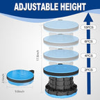 ALEVMOOM Upgraded Nylon Collapsible Stool with 500lbs Max Weight Portable Retractable Folding Telescoping Stools for Adults Chair for Outdoor Camping Fishing Hiking BBQ(Nylon Blue)