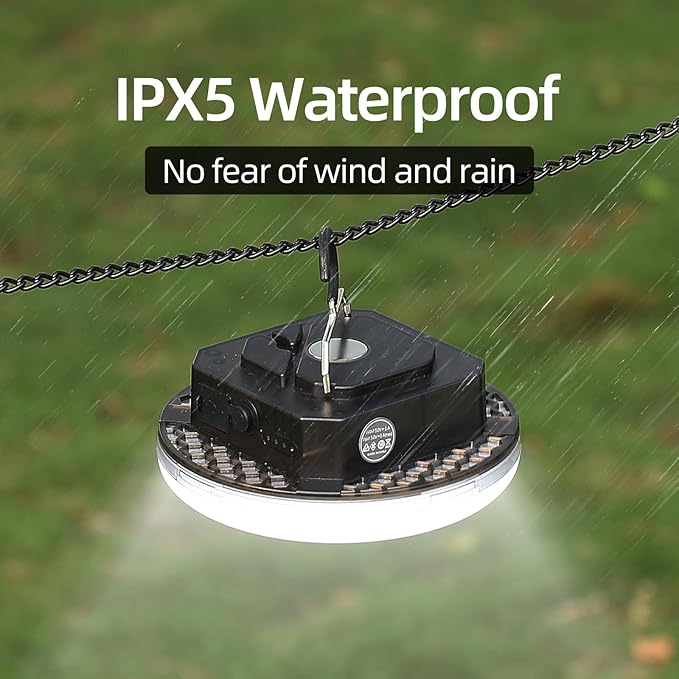 Transparent Portable Rechargeable LED Camping Lights,Waterproof Outdoor Light with 5000Lm,Super Bright Hanging Lanterns for Tents, Canopies & Outdoor Emergencies