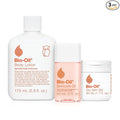 Bio-Oil Skincare Set for Scars, Stretch Marks, and Dry Skin, 3 Pc Travel Size Kit Includes Skin Care Oil (2 oz), Dry Skin Gel (1.7 oz), and Body Lotion (5.7 oz), Pregnancy and Maternity Stretch Marks
