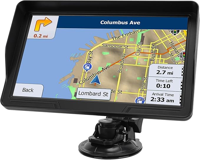 9'' GPS Navigator for Car Truck RV - Touchscreen Navigation System with Sun Visor, 2025 North America Maps Free Lifetime Updates, Voice Guidance, Speed Alert, GPS Navigation for All Vehicles