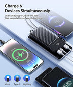 20000mAh Heated Vest Battery Pack USB 5V, Heating Vest Portable Charger USB/Type C Output Ports, Power Bank for Heated Jacket, LED Display Battery Pack for Heated Vest