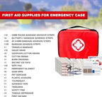 Travel-First Aid-Kit Car-Home 300PCS Survival-Kit Outdoor-Adventure - Small Portable Red Emergency Essential Sets Office Hiking Camping Business Public Must Have First Aid Gear Equipment 1st Aid