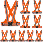 Reflective Vest Running Gear, 2Pack High Visible Safety VES for Cycling Jogging Running Walking, Adjustable for Men Women Kids