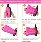 Fishboy Upgraded Collapsible Stool, 400lbs Max Weight, Lightweight But Sturdy, Portable Retractable Folding Telescoping Foldable Camping Stool for Adults Outdoor Fishing Hiking Gardening Travel BBQ