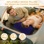 Inflatable Wedge Pillow Camping Cushions – Portable Folding Body Positioners Lightweight Wedge Pillow,Cushion for Yoga,Sleeping,Travel,Reading Lumbar Cushion for Back Pain and Pressure Relief