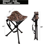 REDCAMP 2 Pack Folding Tripod Stools for Adults, Lightweight Portable Camping Stools for Blinds, Small Tripod Chairs for Fishing Backpacking Travel
