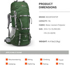 MOUNTAINTOP 70L Internal Frame Backpack Camping Backpacking Hiking Backpack for Men Women with Rain Cover