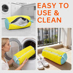 1PCS Shoes Washing Machine Bags, Laundry Shoe Bag for Washer and Dryer, Reusable and Durable Zipper Sneaker Shoe Washing Bag, Tennis Shoes Cleaning Bag for All Shoe Types (Yellow)