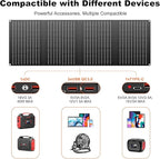 Solar Generator 300W, Portable Power Station with 40W Foldable Solar Panel, Big Power Bank with AC Outlet, Multi-Port with LED Flashlights for CPAP Home Outdoor Camping Hurricane Emergency