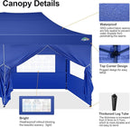 COBIZI 10x20 Pop up Canopy Tent 10x20 Canopy with 6 Sidewalls Waterproof Heavy Duty Commercial Canopy Tent for Parties Outdoor Garden Gazebo, Carry Bag with Wheel(10x20ft, Dark Blue)