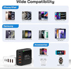 2Pack USB C Fast Charger Block, 60W 5-Port USB C Wall Charger 30W Type C Charging Block, 2USB C+3USB A PPS/PD 3.0 Multiport Charging Cube for iPhone 17 16 15 14 Pro Max,for Galaxy S25 S24 Ultra, i Pad