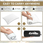 Ivellow Travel Pillow Camping Pillow for Sleeping Small Cooling Shredded Memory Foam Pillow Compressible Compact Medium Firm,Breathable Soft Cover,Outdoor Car Backpacking Hiking Essential Gear White S
