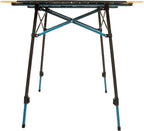 Bamboo/Aluminum Roll-Top Camping Table - Hybrid and Portable Aluminum-Top/Bamboo Folding Table with Adjustable Height Steel Frame by Caddis Sports