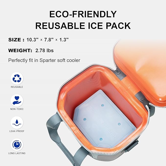 Portable Soft Cooler 12 Cans, IP68 Tizip Leak-Proof Zipper for Camping, Fishing, Beach, Outdoors Insulated Ice Chest with Reusable Ice Pack