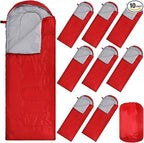 Macarrie 10 Pcs 0 Degree Camping Sleeping Bags Bulk for Adults Cold Weather 4 Season Warm Sleeping Bag with Compression Sack for Homeless Donation Shelter Emergency Hiking