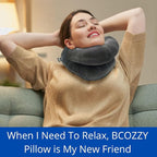 BCOZZY Neck Brace Pillow - Patented Relief for Neck Pain and Supportive Sleep-Soft, Washable, and Adjustable for Comfortable Resting. Gray Large