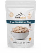 MOUNTAIN ESSENTIALS Freeze-Dried Diced Chicken – Fully Cooked and Ready to Eat | Everyday Pantry Staple for Meal Prep, Camping & Emergency Survival | Premium Quality Meat | 10 Servings per Pouch | Made in USA | 7-Year Shelf Life | Pack of 1
