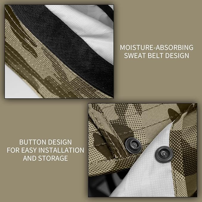 Sun Blocker Hats Outdoor Sun Protection Fishing Cap with Neck Flap Large Brim Outdoor Hat