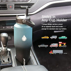 SENDESTAR Water Bottle 32oz,2 Lids(Straw lid),Wide Mouth Stainless Steel Vacuum Insulated Double Wall Keep Liquids Cold or Hot All Day,Sweat Proof Sport Design,Fit Car Cup Holder(Dark blue&Balck)