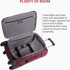 SwissGear Sion Softside Expandable Luggage, Merlot, Carry-On 21-Inch